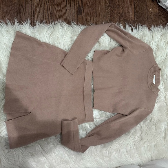Taupe Sweater Skirt Set - Picture 3 of 6